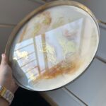 taca okrągła 30cm złoto-beżowa