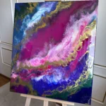 obraz 2 – różowa abstrakcja – 70x80cm