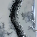 obraz 8 – geode – szaro-biało-srebrny 40x60cm