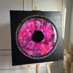 obraz 4 – 3D – różowe oko – 80x80cm