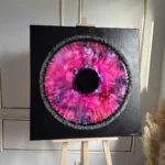 obraz 4 – 3D – różowe oko – 80x80cm