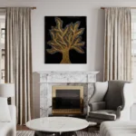 obraz 6 – 3D – złote drzewo – 70x80cm