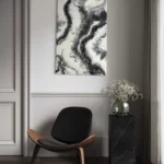 obraz 8 – geode – szaro-biało-srebrny 40x60cm
