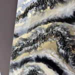 obraz 7 – geode – czarno-biało-złoty 35x50cm