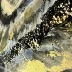 obraz 7 – geode – czarno-biało-złoty 35x50cm
