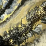 obraz 7 – geode – czarno-biało-złoty 35x50cm