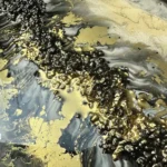 obraz 7 – geode – czarno-biało-złoty 35x50cm