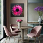 obraz 4 – 3D – różowe oko – 80x80cm