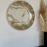zegar okrągły 60cm złoto-beż