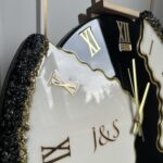 zegar 60cm nieregularny czarno-biały z personalizacją