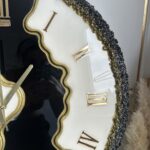 zegar 60cm nieregularny czarno-biały z personalizacją