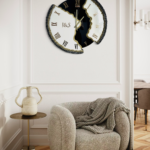 zegar 60cm nieregularny czarno-biały z personalizacją