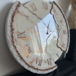 Zegar nieregularny 60cm różowe złoto