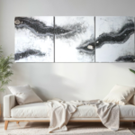 Obraz z żywicy z naturalną geodą kwarcową 180x70cm