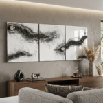Obraz z żywicy z naturalną geodą kwarcową 180x70cm