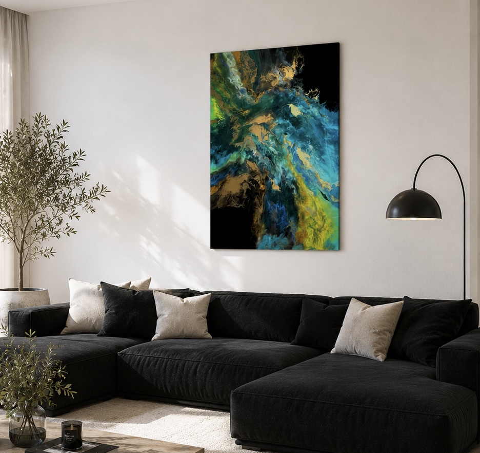 Obrazy z żywicy do salonu – 10 inspiracji, które odmienią Twoje wnętrze