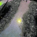 Zegar 60 cm z żywicy epoksydowej ” Tęczowy efekt ” GEODE z naturalnym kamieniem