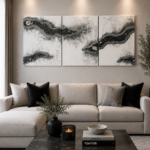 Obraz z żywicy z naturalną geodą kwarcową 180x70cm